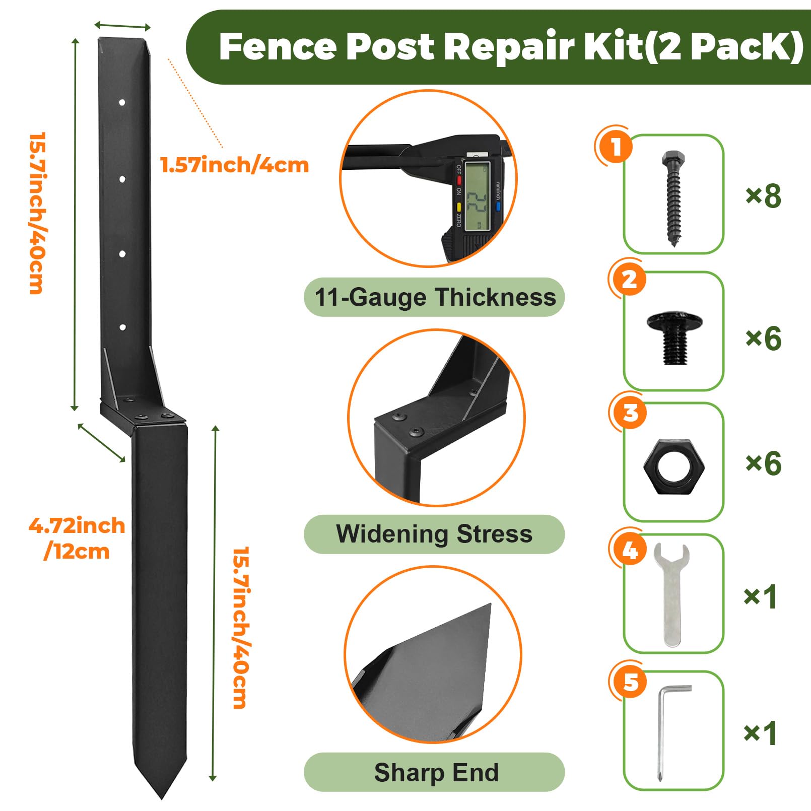 Fanmoss heavy-duty anchor stakes in 11-gauge steel resist bending for durable repairs