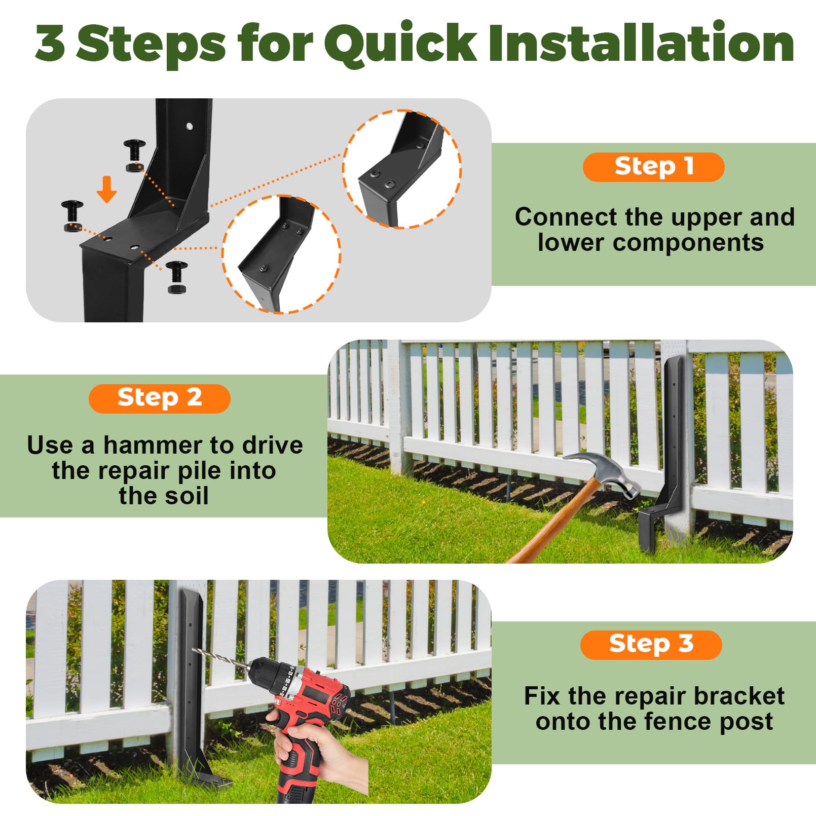 Fanmoss quick-install steps simplify reinforcement of posts, decks, or railings