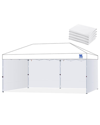 Fanpat 10x20 canopy sidewall white four-panel privacy enclosure for outdoor use