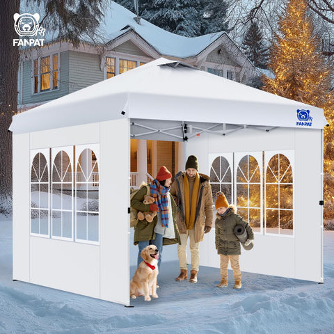 FANPAT canopy sidewall arch window design adds charm and privacy outdoors.