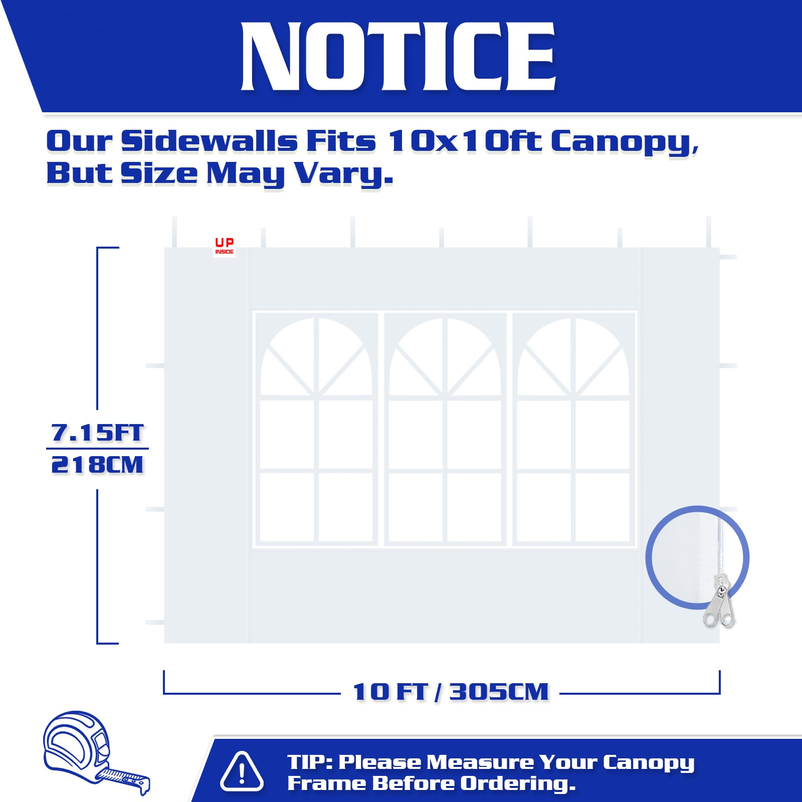 FANPAT sidewall with straps installs fast on compatible canopies.