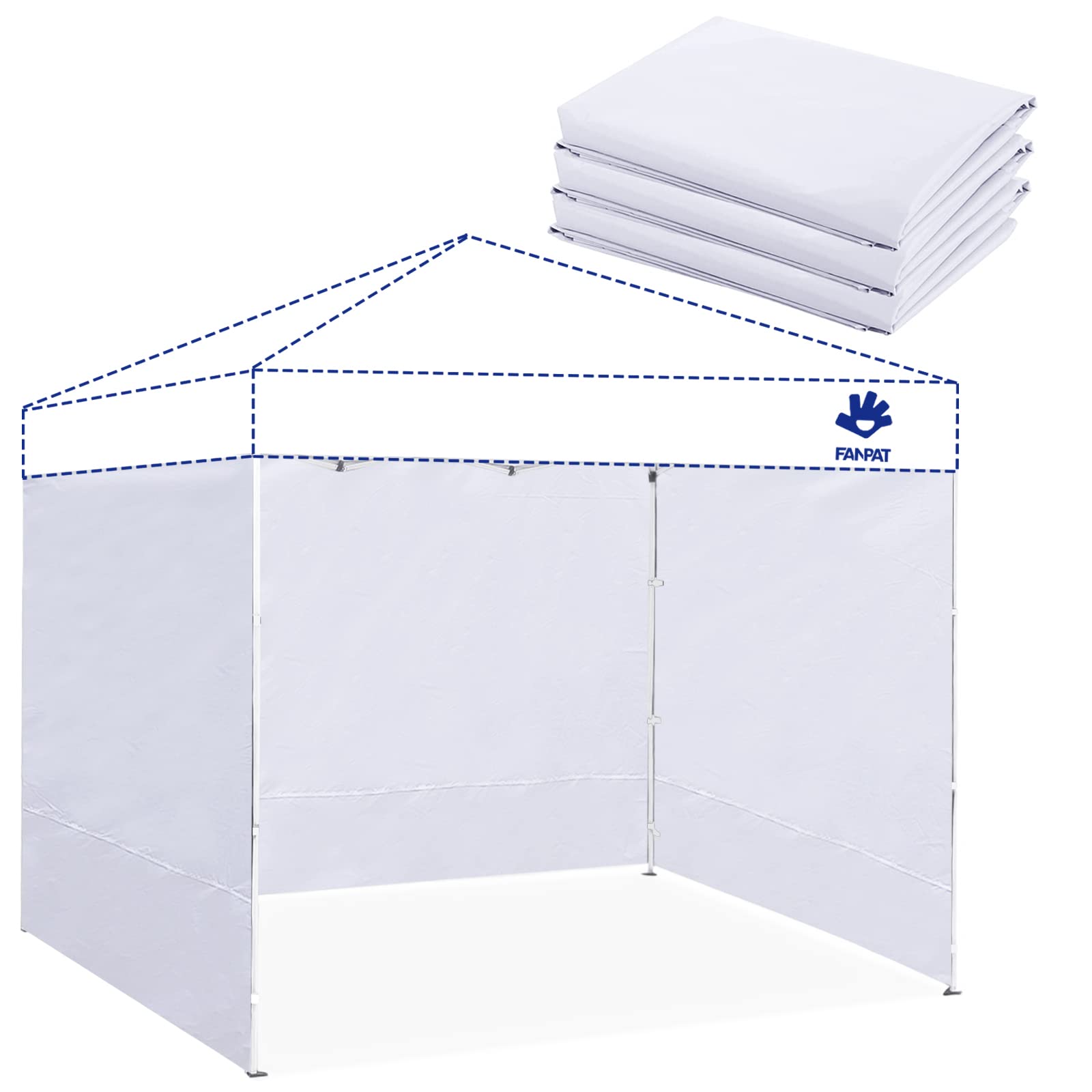 FANPAT Instant Canopy Sidewall 118x86 fits 10x10 canopies for rain protection.