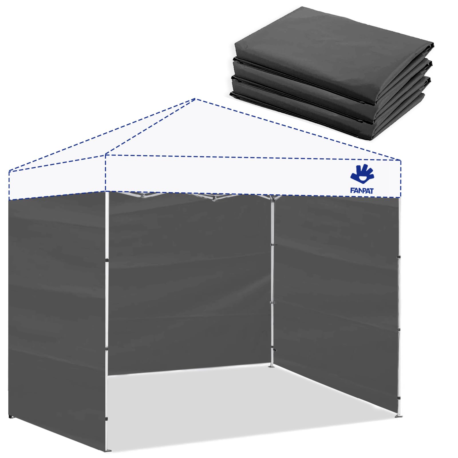 Fanpat instant canopy sidewall front view for waterproof protection
