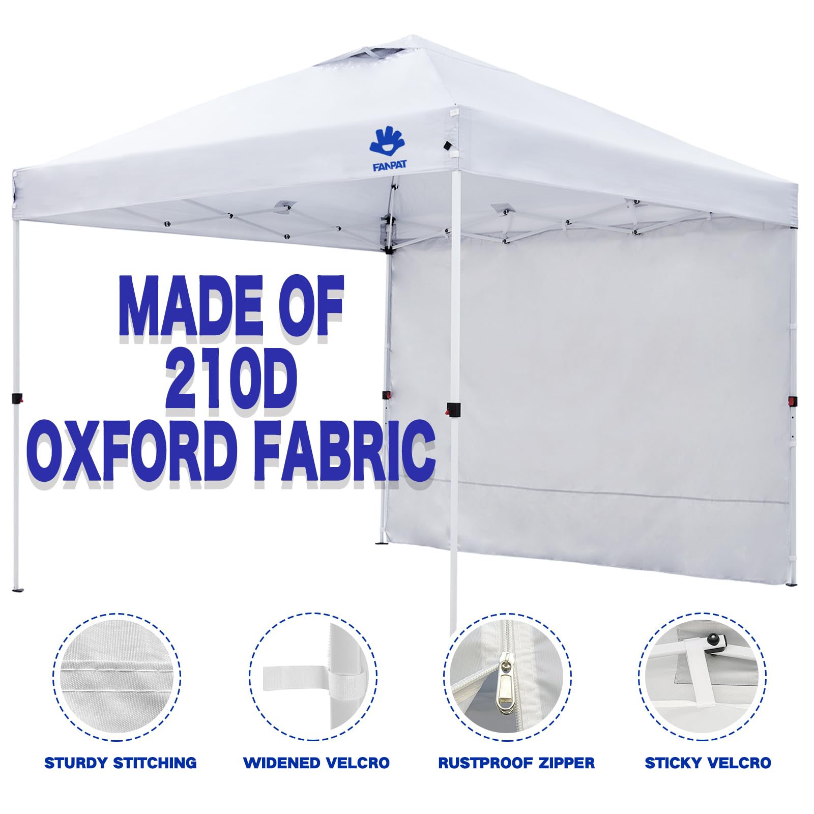 FANPAT easy-install sidewalls secure with top and side velcro.