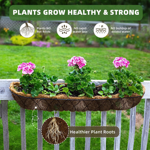 Fansile 3-pack coconut coir liners provide natural material for healthy planters.