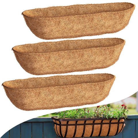 Fansile 30 inch trough coco liner keeps baskets sturdy for seasonal displays.
