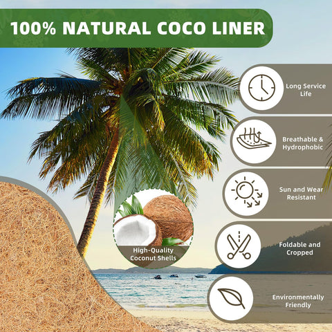 Fansile natural coconut fiber liner creates moisture friendly environments for thriving plants.