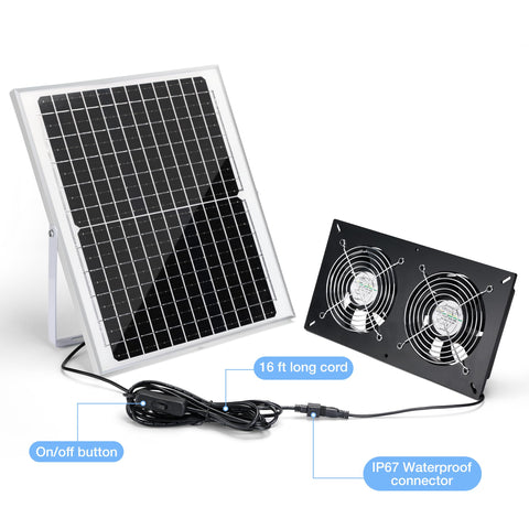 Fanspex Solar 2 Fan Kit mounted in a chicken coop to improve ventilation