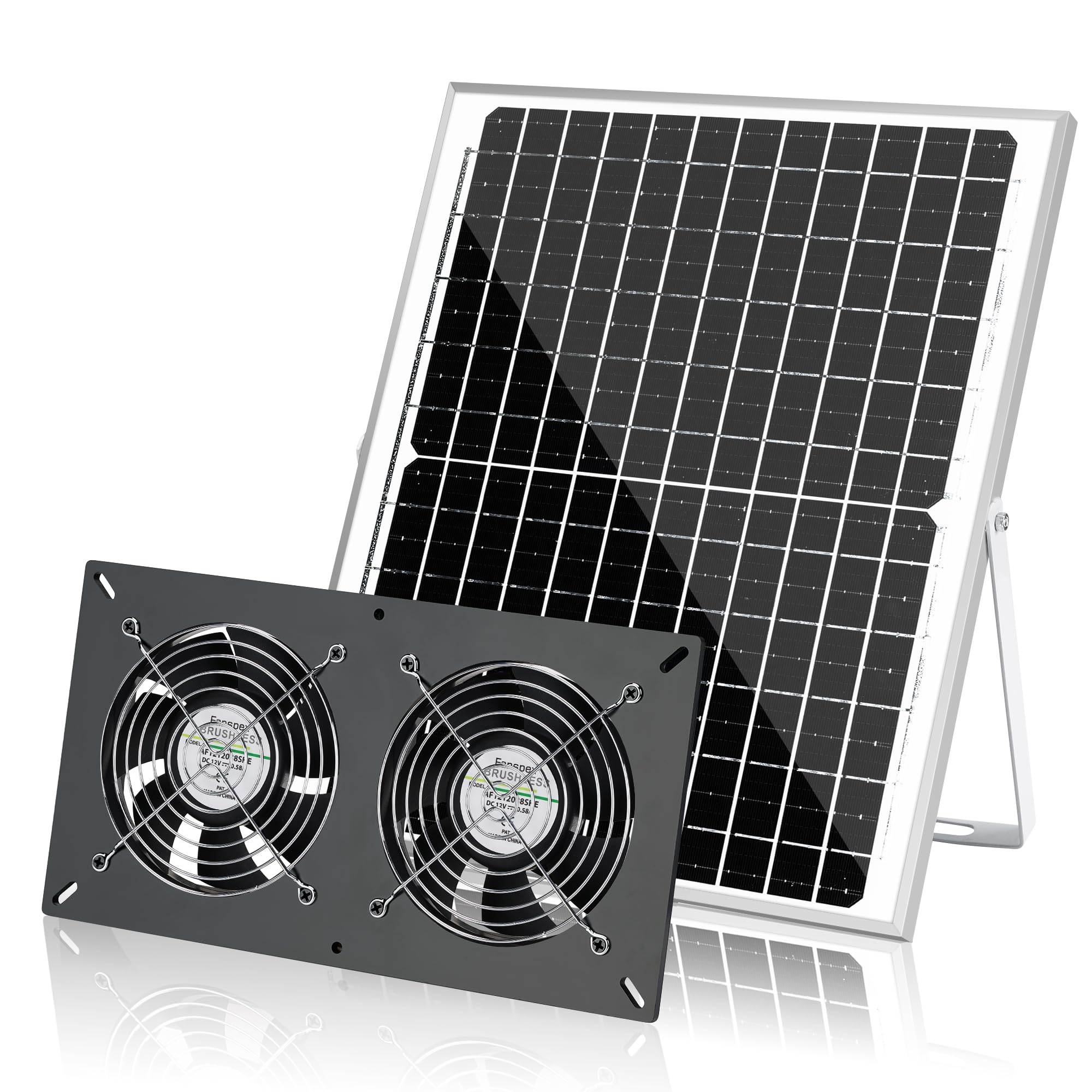 Fanspex Solar 2 Fan Kit panel view for outdoor cooling