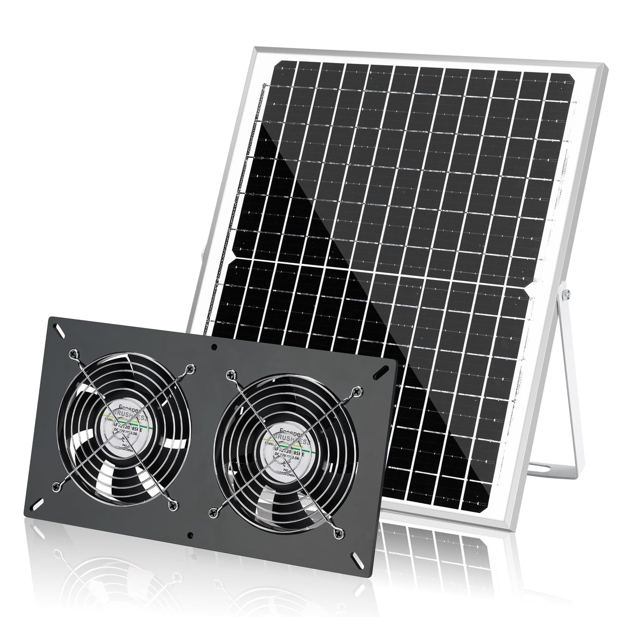 Fanspex Solar 2 Fan Kit panel view for outdoor cooling