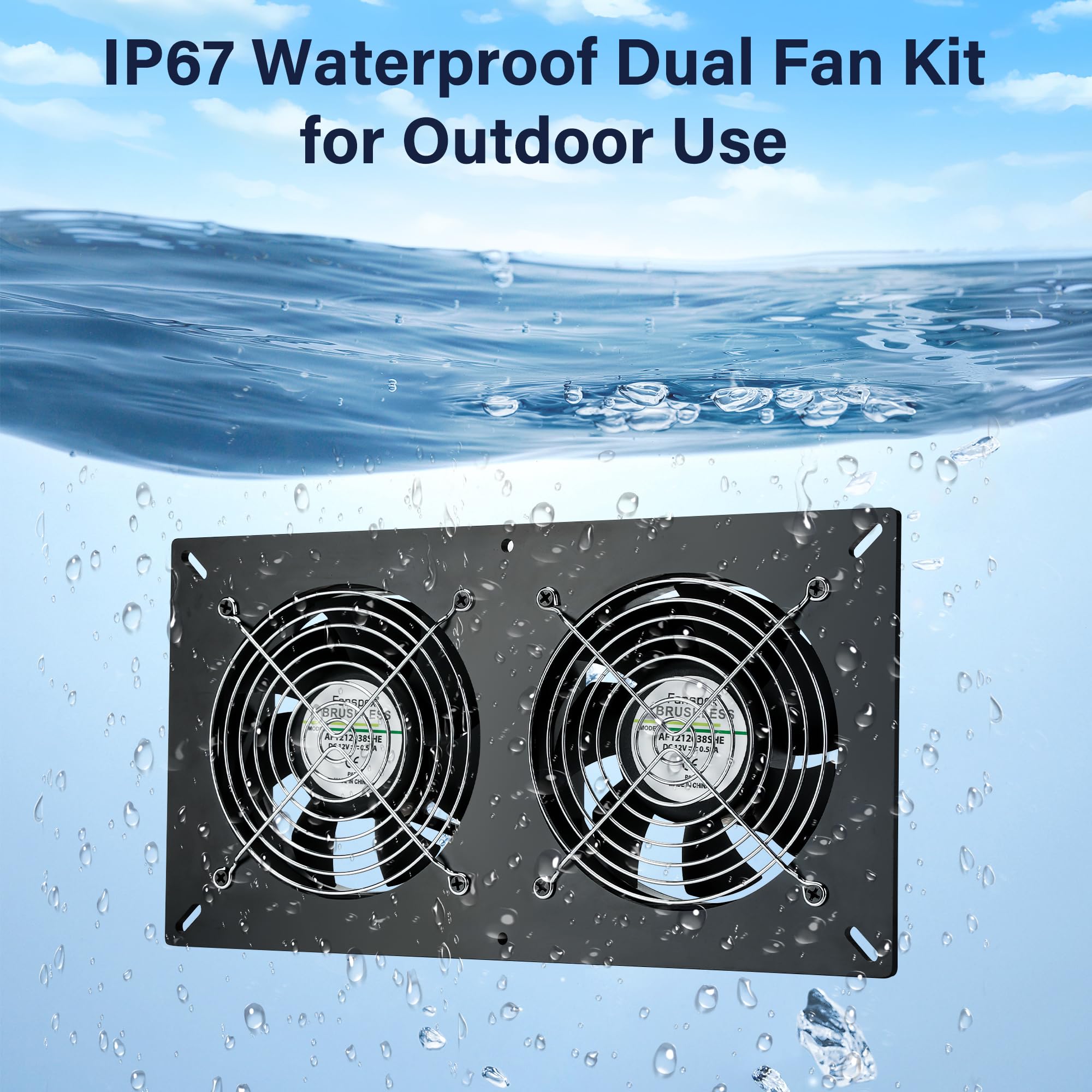 Fanspex Solar 2 Fan Kit two fans closeup showing high velocity airflow