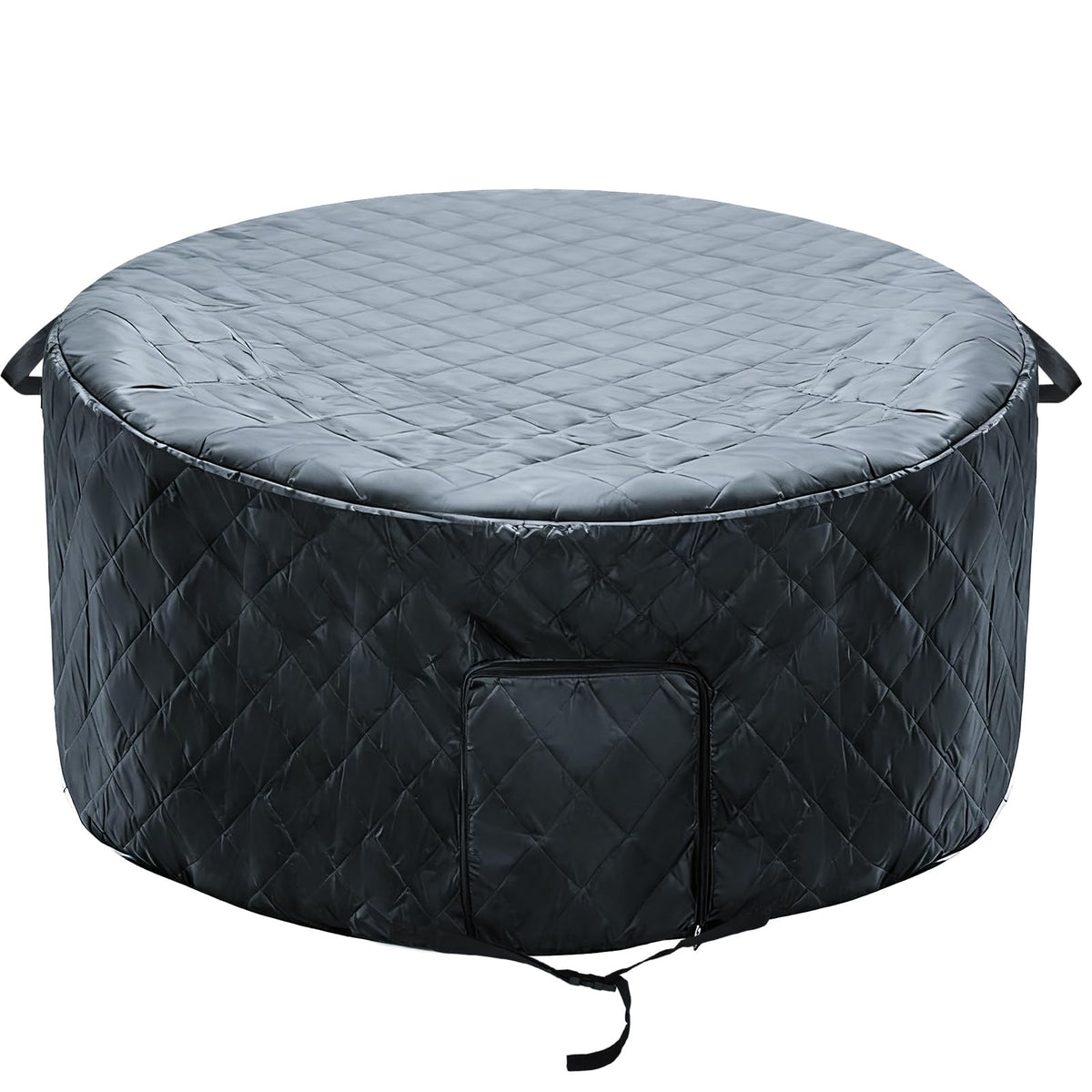 Fantang insulated round hot tub cover 73 inch diameter showing durable insulation for winter warmth.
