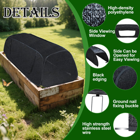 Fantang raised bed shade tunnel closed offers compact protection for heat-loving crops.