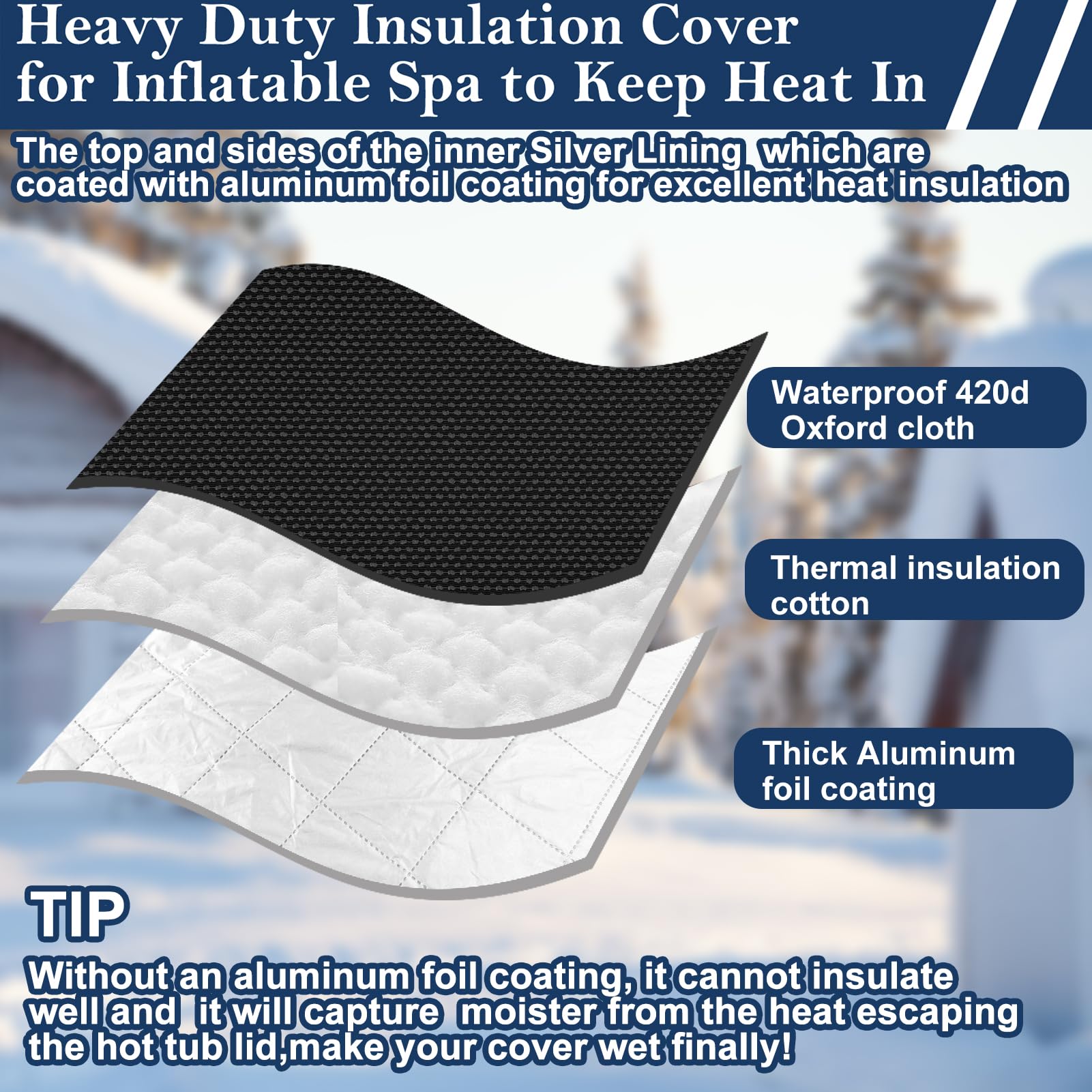 Fantang adjustable windproof strap keeps the cover secure in windy conditions