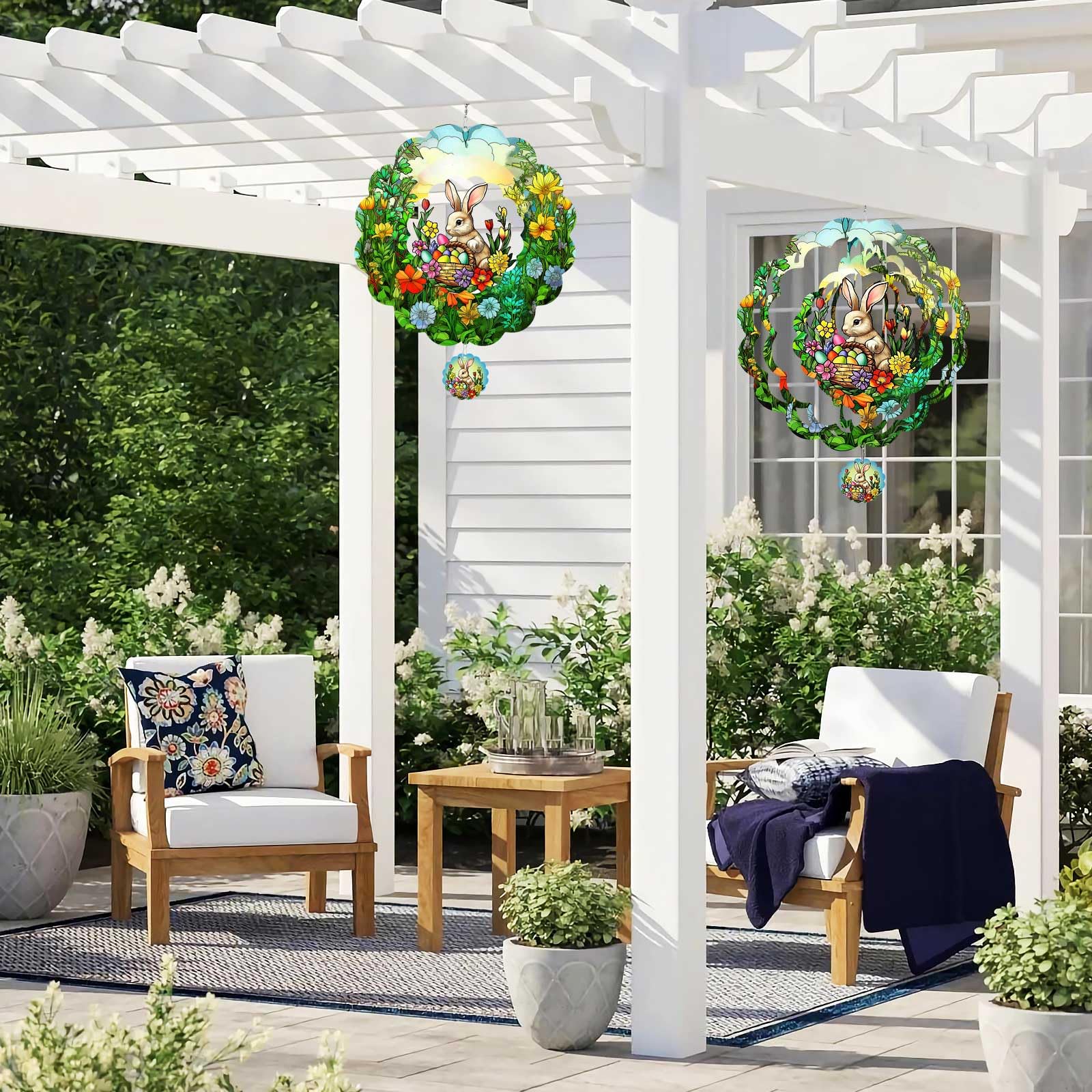 FANTAART Durable steel wind spinner invites year-round backyard use