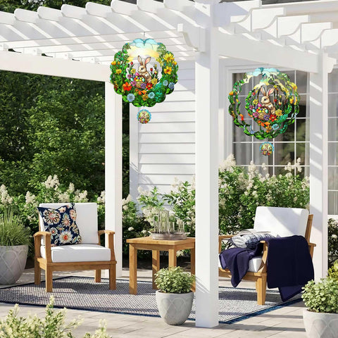 FANTAART Durable steel wind spinner invites year-round backyard use