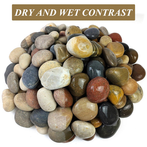 FANTIAN 10lbs river rocks wet color looks vivid, ideal for fountains and ponds