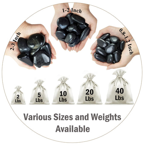 FANTIAN black pebbles in planter decoration for a natural look