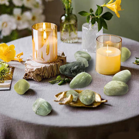FANTIAN Jade Rocks in a clear vase filler for elegant indoor displays.