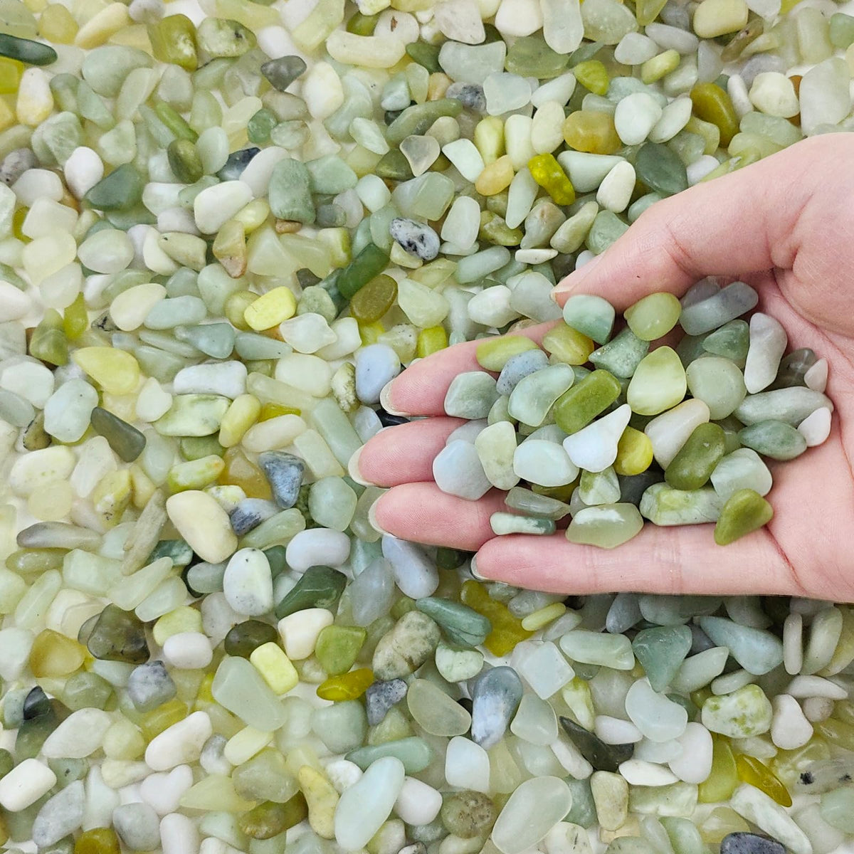 FANTIAN jade rocks for indoor plants add decorative color and soil stability.