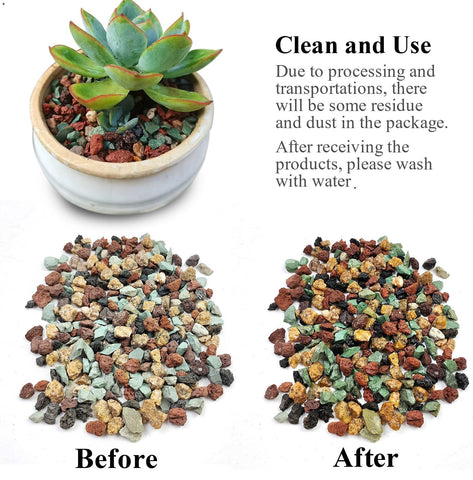 FANTIAN lightweight lava stone mix stays in place without dominating pot space.