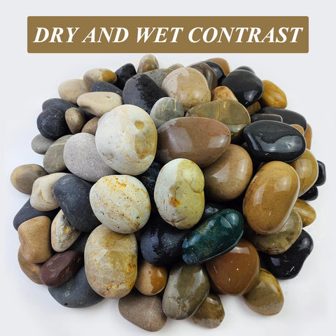 Fantian mixed-color natural river rocks for outdoor accents