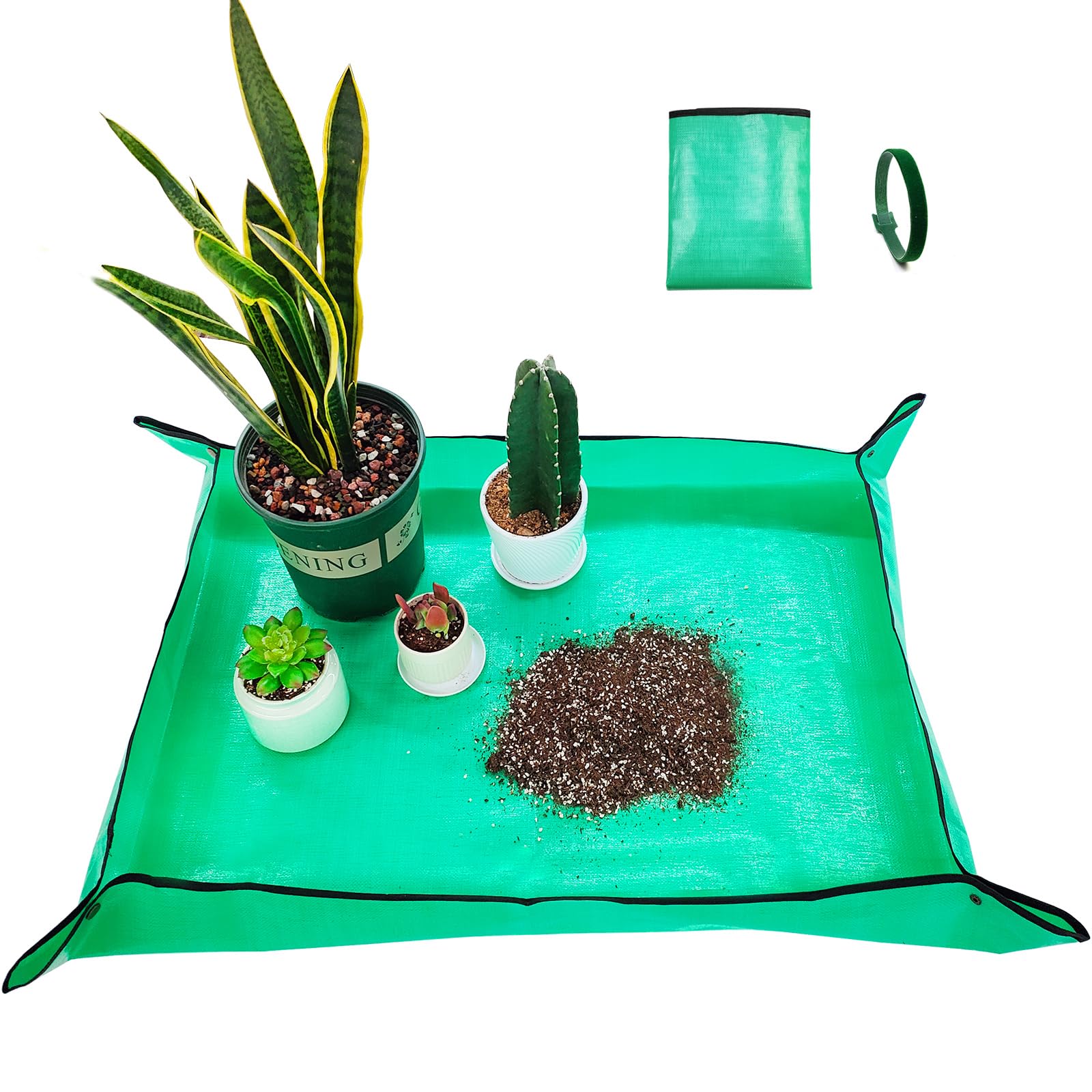 FANTIAN repotting mat folded for compact storage and mess-free gardening