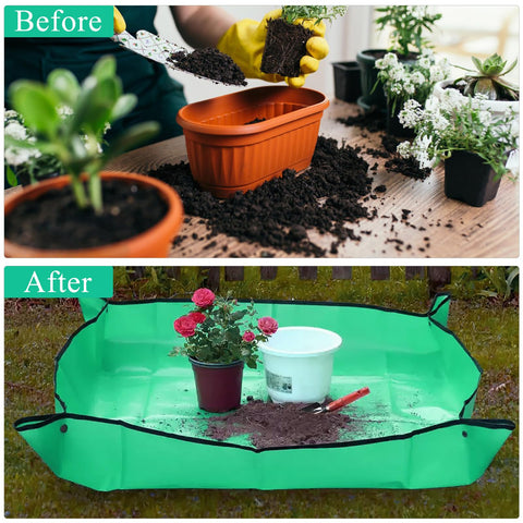 FANTIAN repotting mat holding three pots for simultaneous care