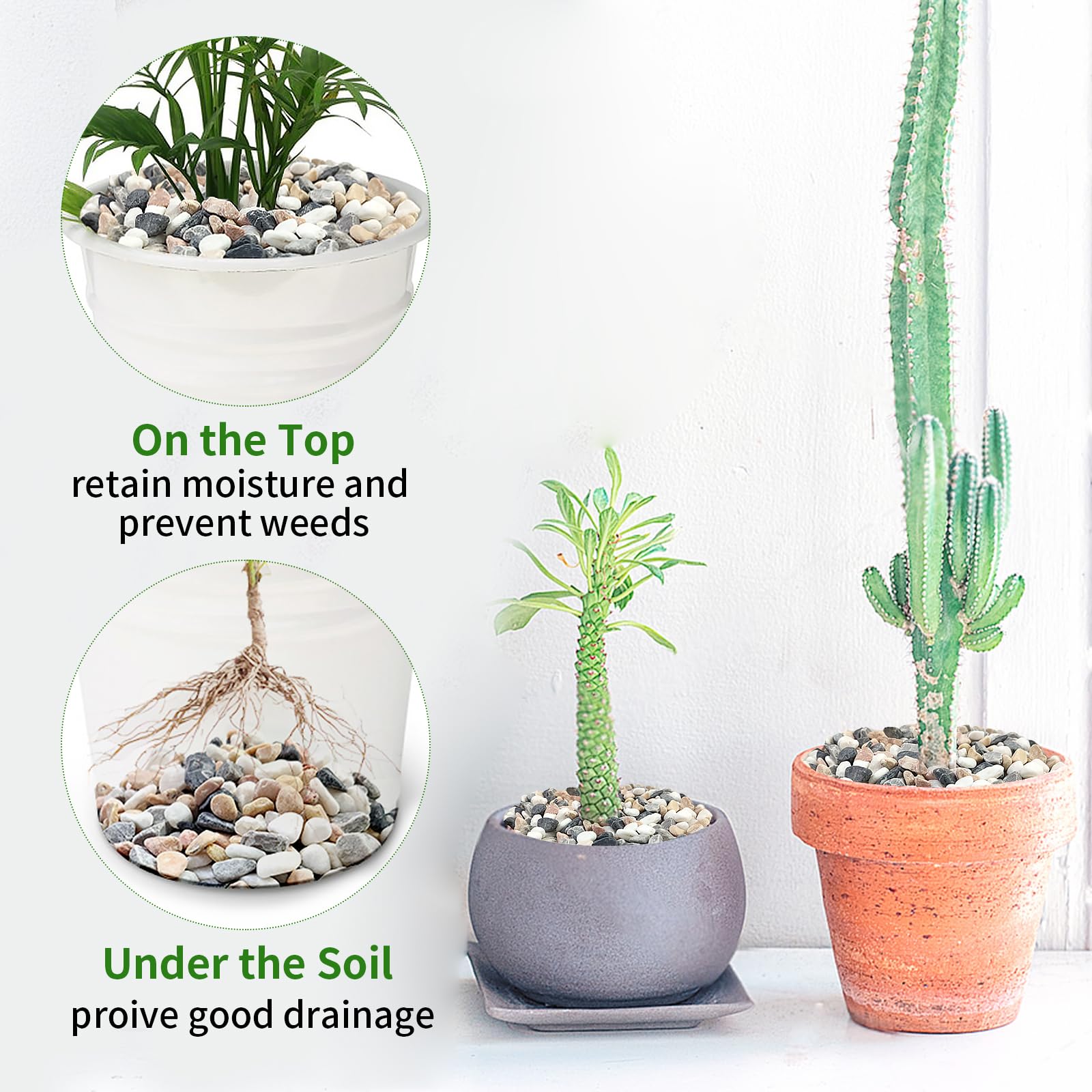 FANTIAN pebbles for outdoor landscaping and decorative soil toppers.