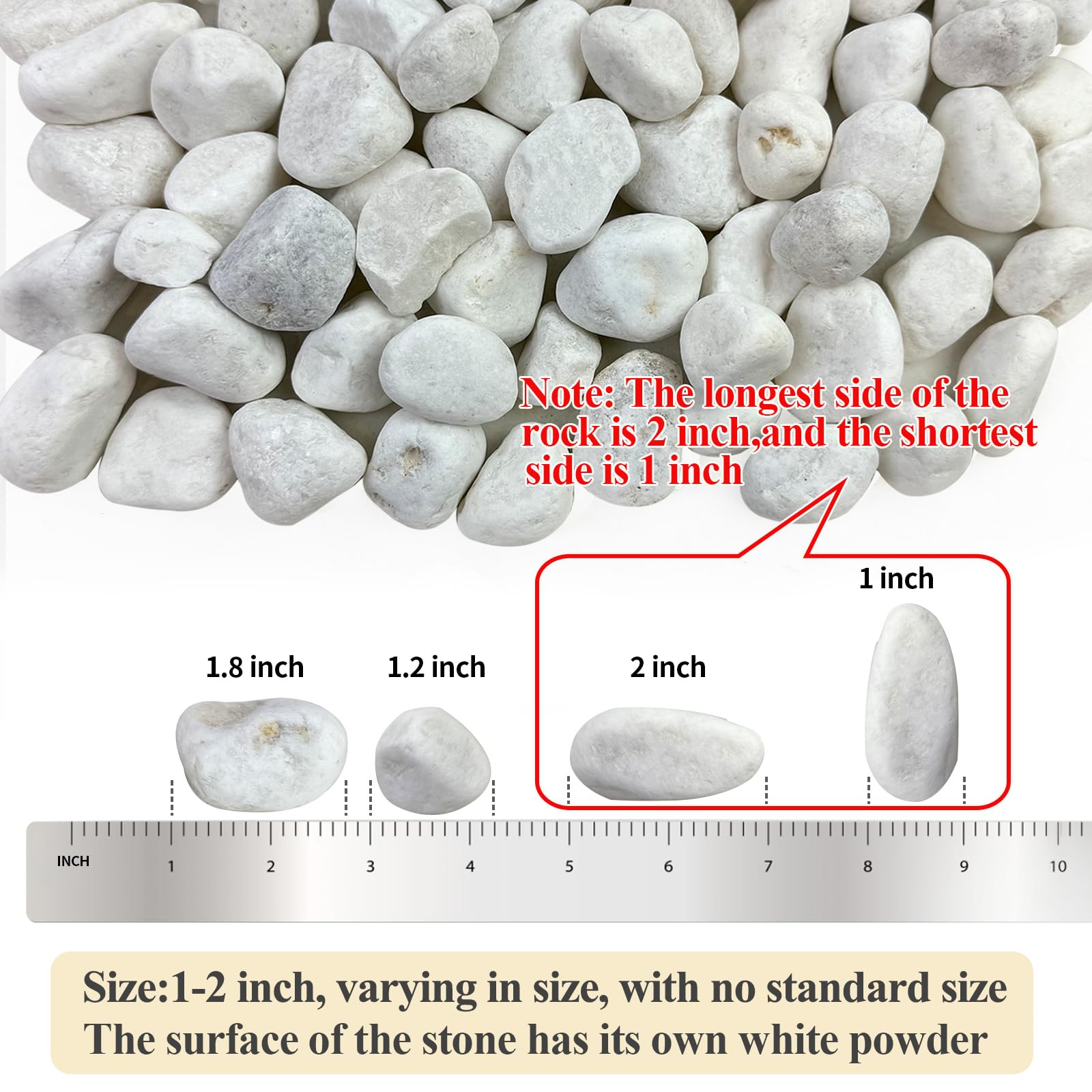 FANTIAN white pebbles for walkways and patios, durable outdoor landscaping accent