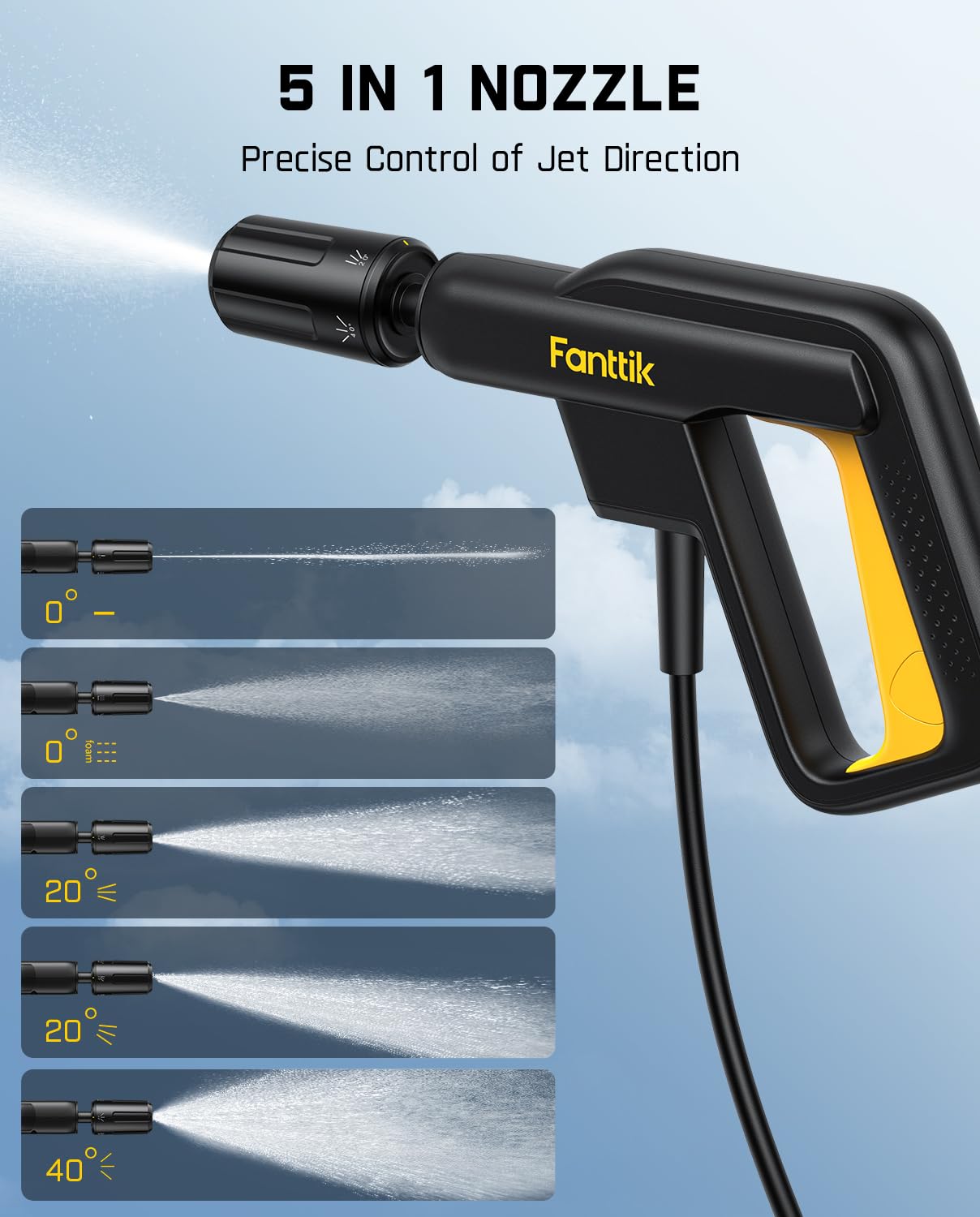 Fanttik NB8 built-in 4000mAh battery supports cordless washing after charging.
