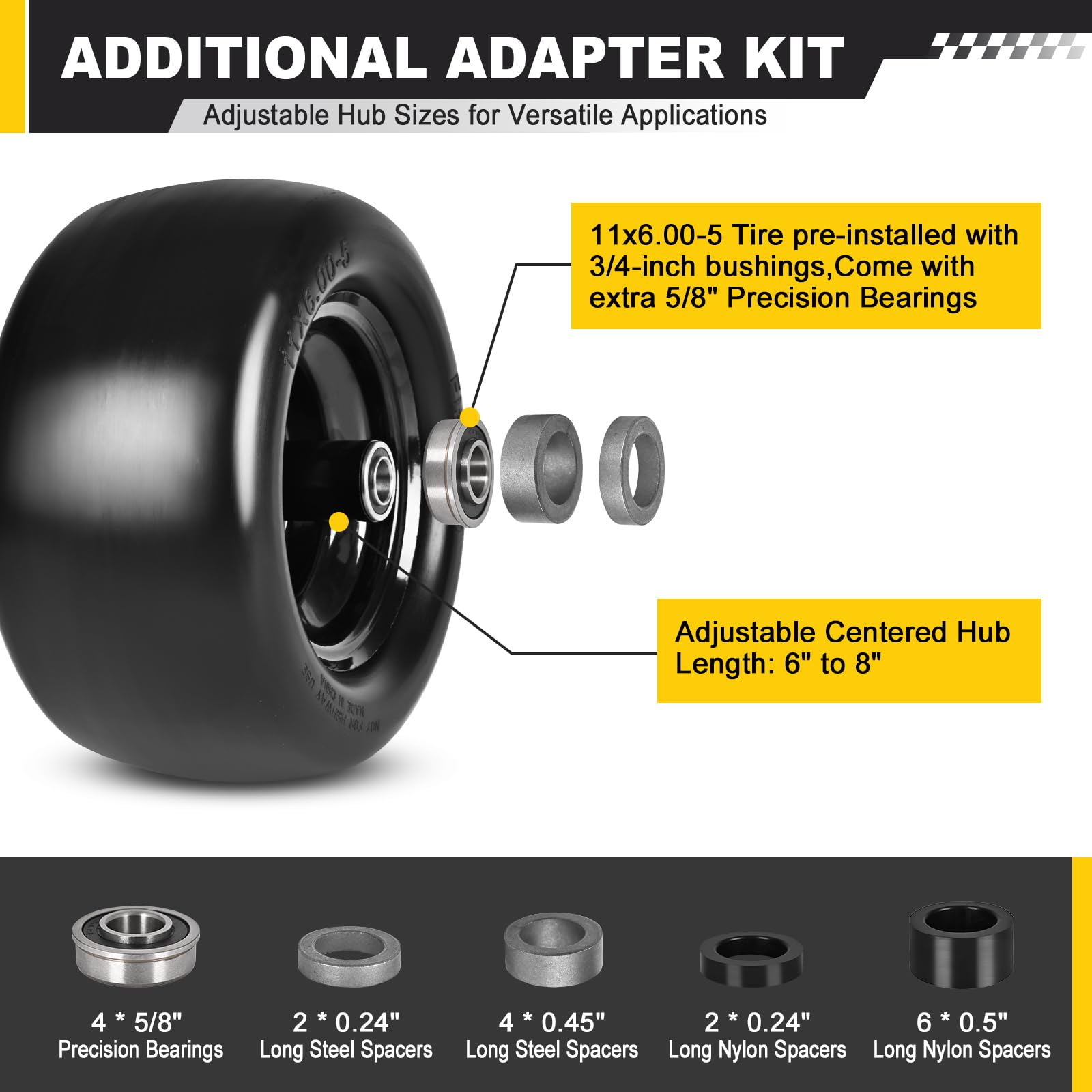Fanxier 11x6-5 flat free installation kit demonstrates quick bolt-on setup