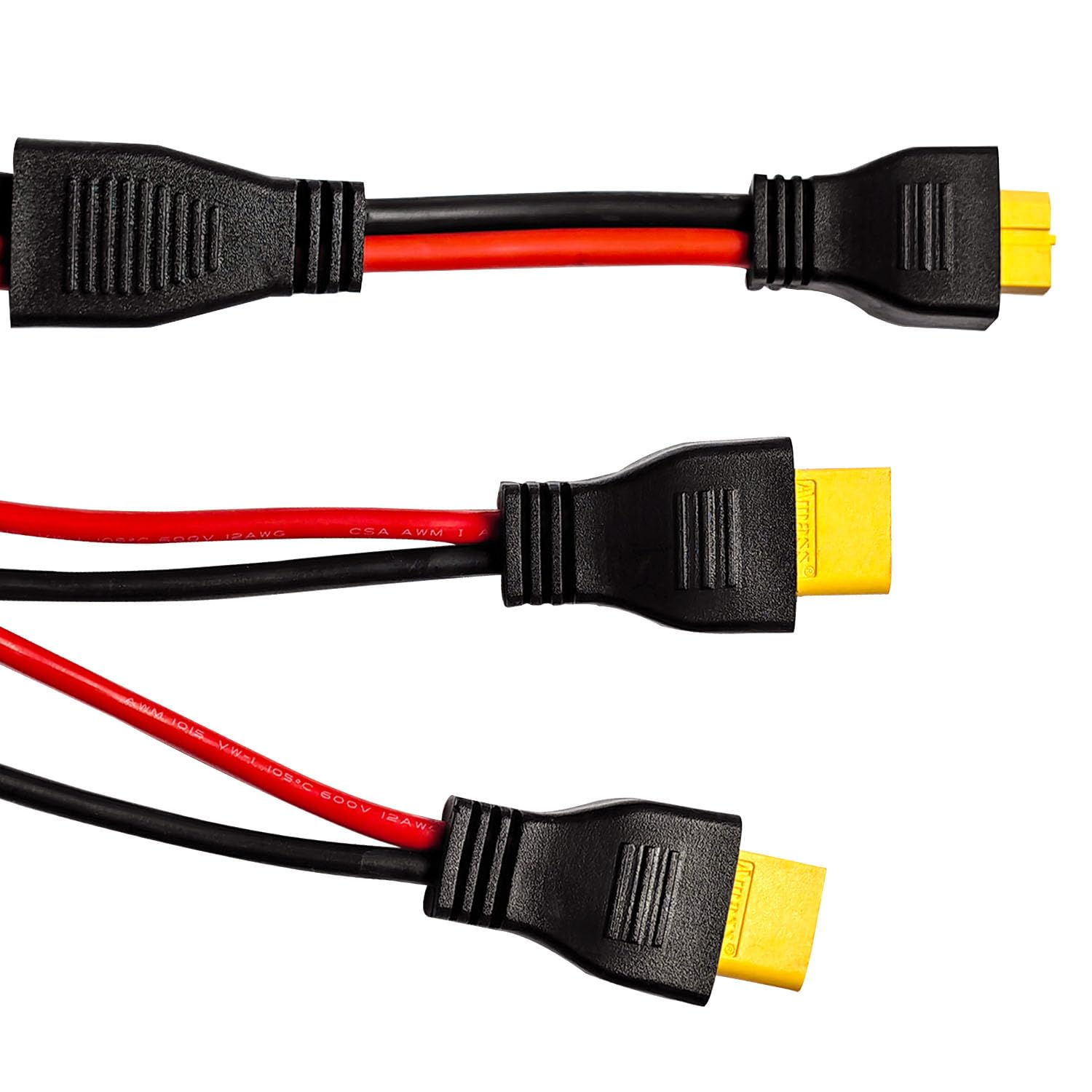 Faoyliye solar panel XT60 connector in action for easy panel-to-pack linking.