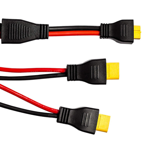 Faoyliye solar panel XT60 connector in action for easy panel-to-pack linking.