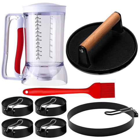Fapinuky pancake dispenser 4-cup for even batter portions on the Blackstone