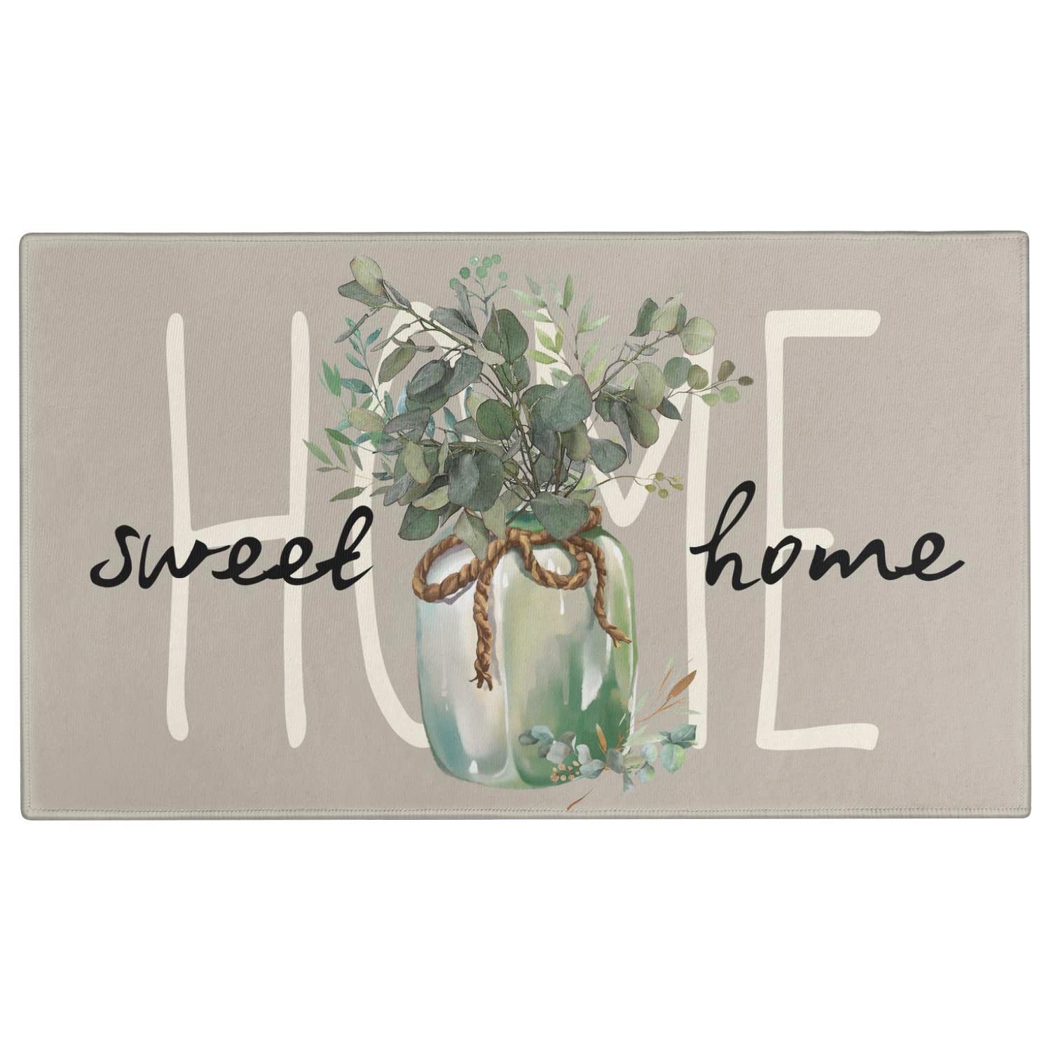 Faptoena spring door mat with leaves pattern for front porch protection.