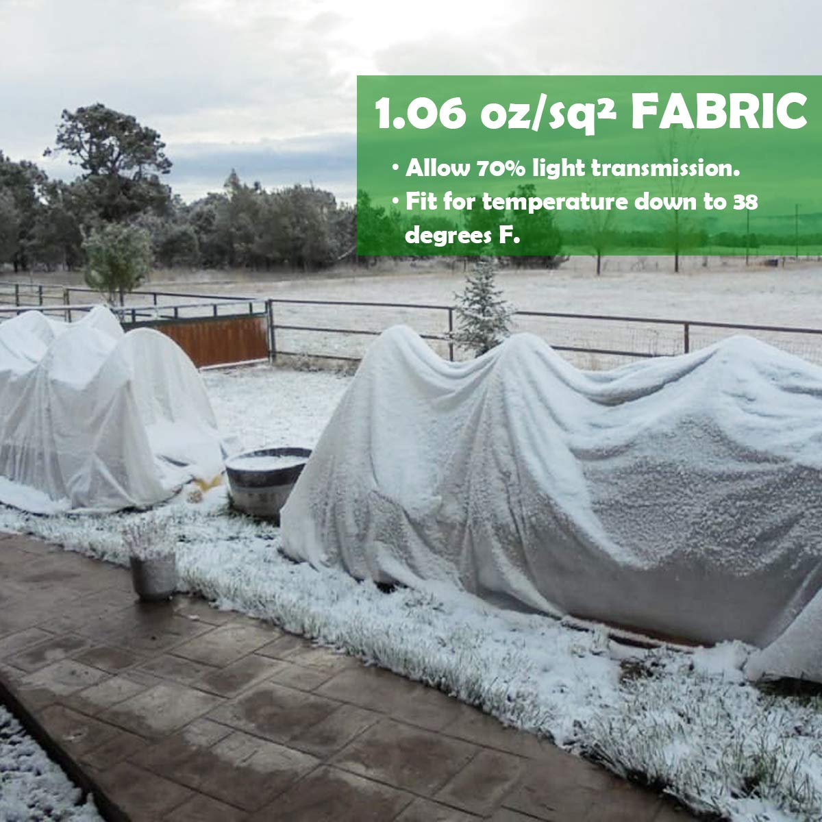 FARAER 10x33ft cover can be cut to fit wide rows for versatile use.
