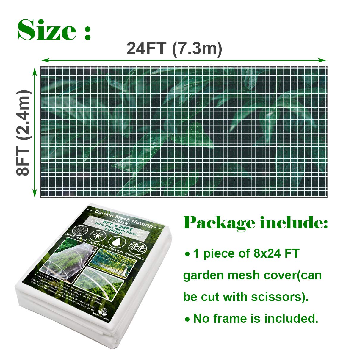 FARAER garden netting over tomatoes and peaches supports healthy growth.