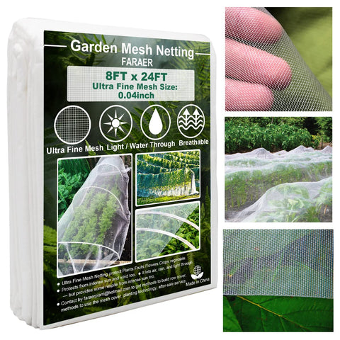 FARAER Ultra Fine Garden Netting covers vegetables while allowing airflow and watering.