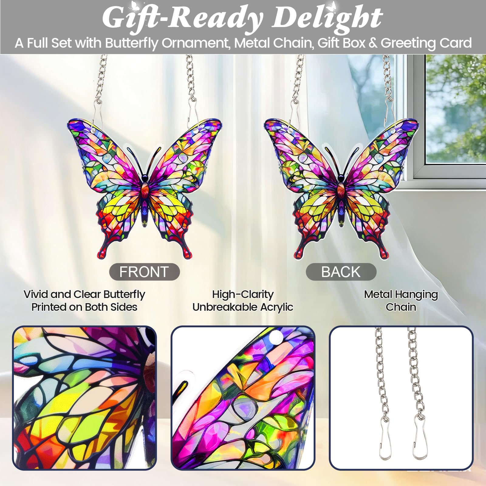 FARLIONA butterfly car-ornament compact charm for interior accents.