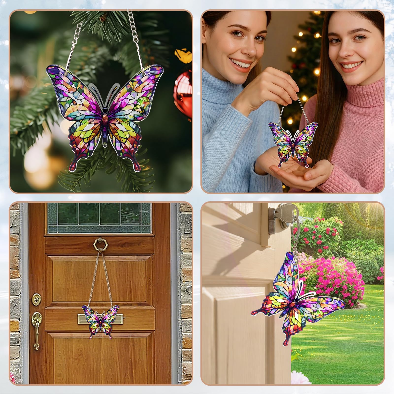FARLIONA butterfly chain hanging for easy door, window, or porch display.