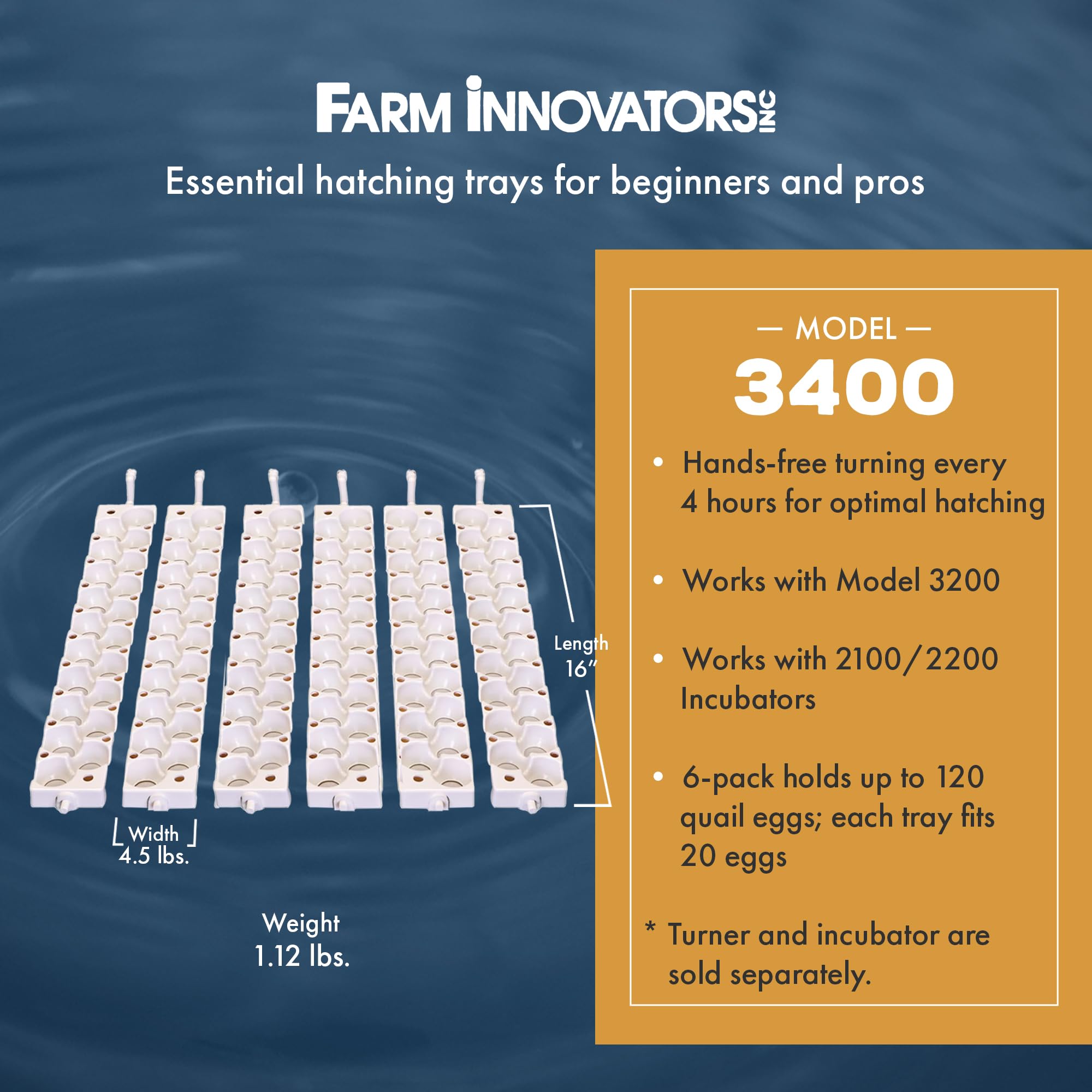 Farm Innovators 20-small-egg-cups-per-rail image, increases capacity per turn.