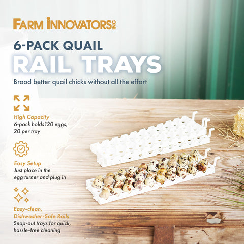 Farm Innovators 3200-compatible rails side view, streamlines installation in hatchery.