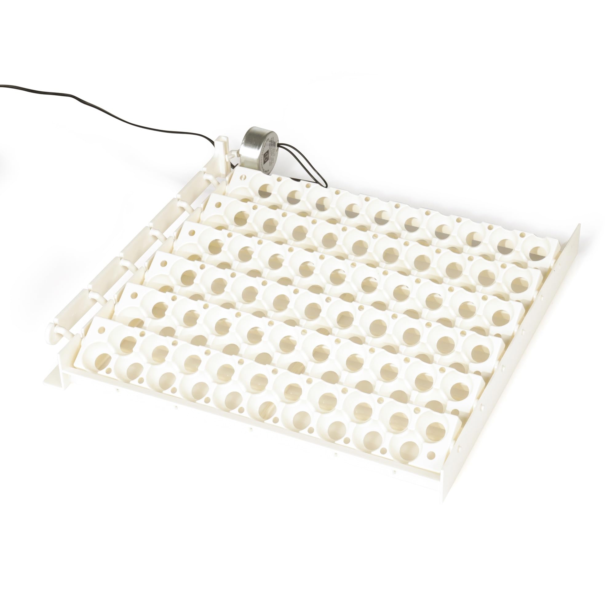 Farm Innovators dishwasher-safe quail rails, effortless cleaning after hatch.