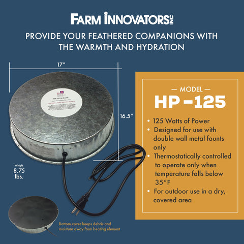 Farm Innovators HP-125 fount compatibility with double-wall metal poultry founts.