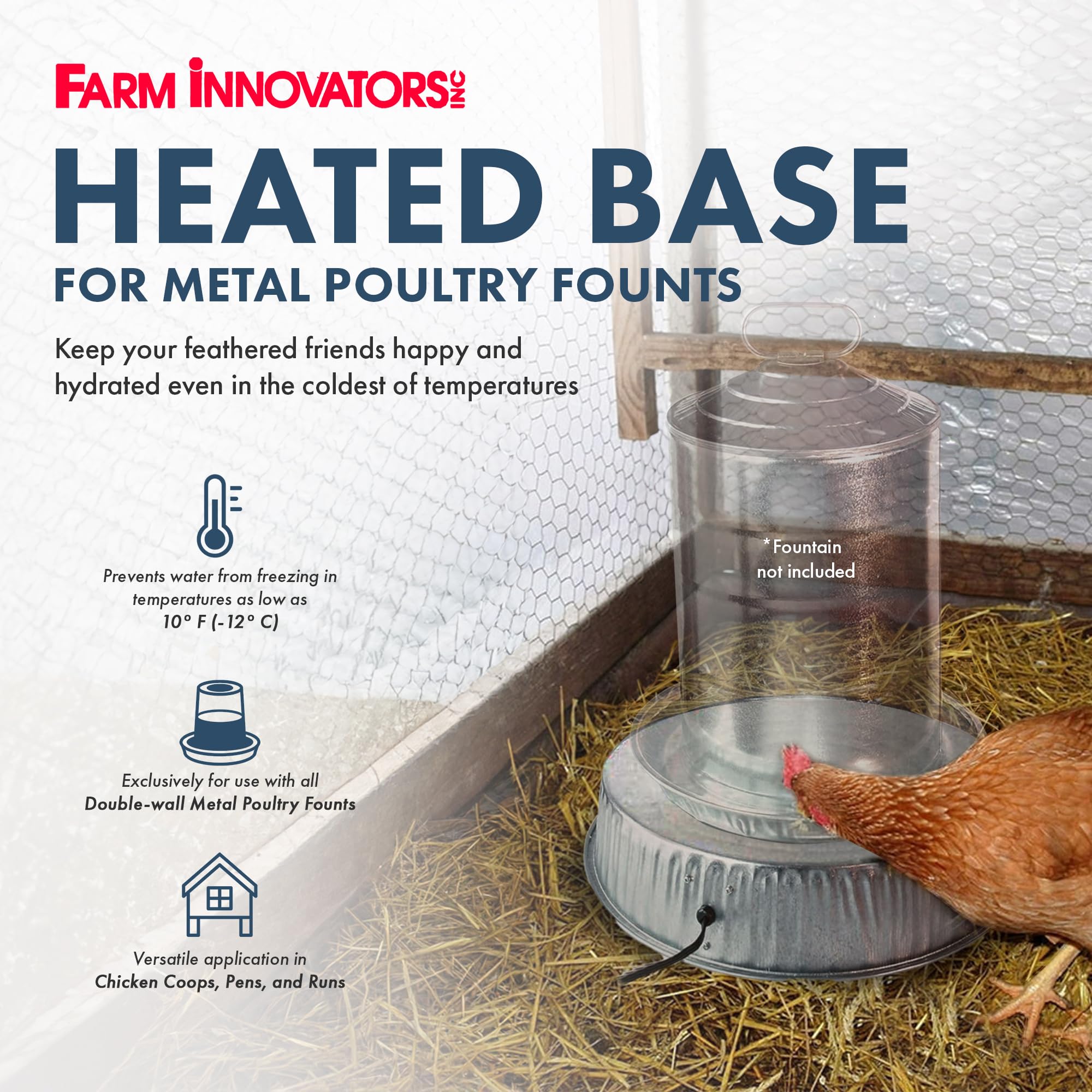 Farm Innovators HP-125 side view highlights thermostat control for efficient heating.