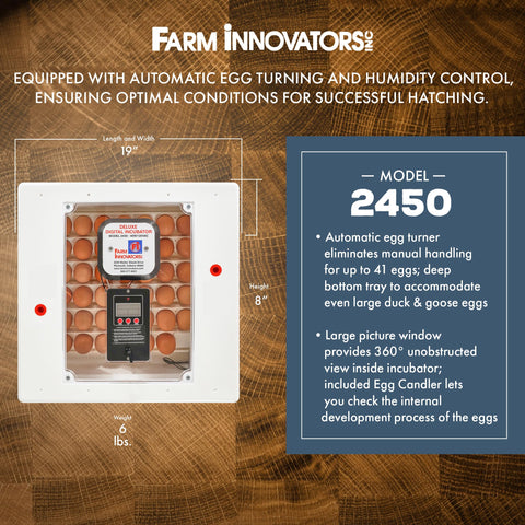 Farm Innovators Model 2450 Pro Series viewing window for quick progress checks