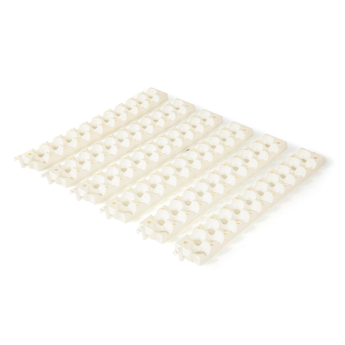 Farm Innovators quail rails 6-pack front view, compact setup for easier incubation.