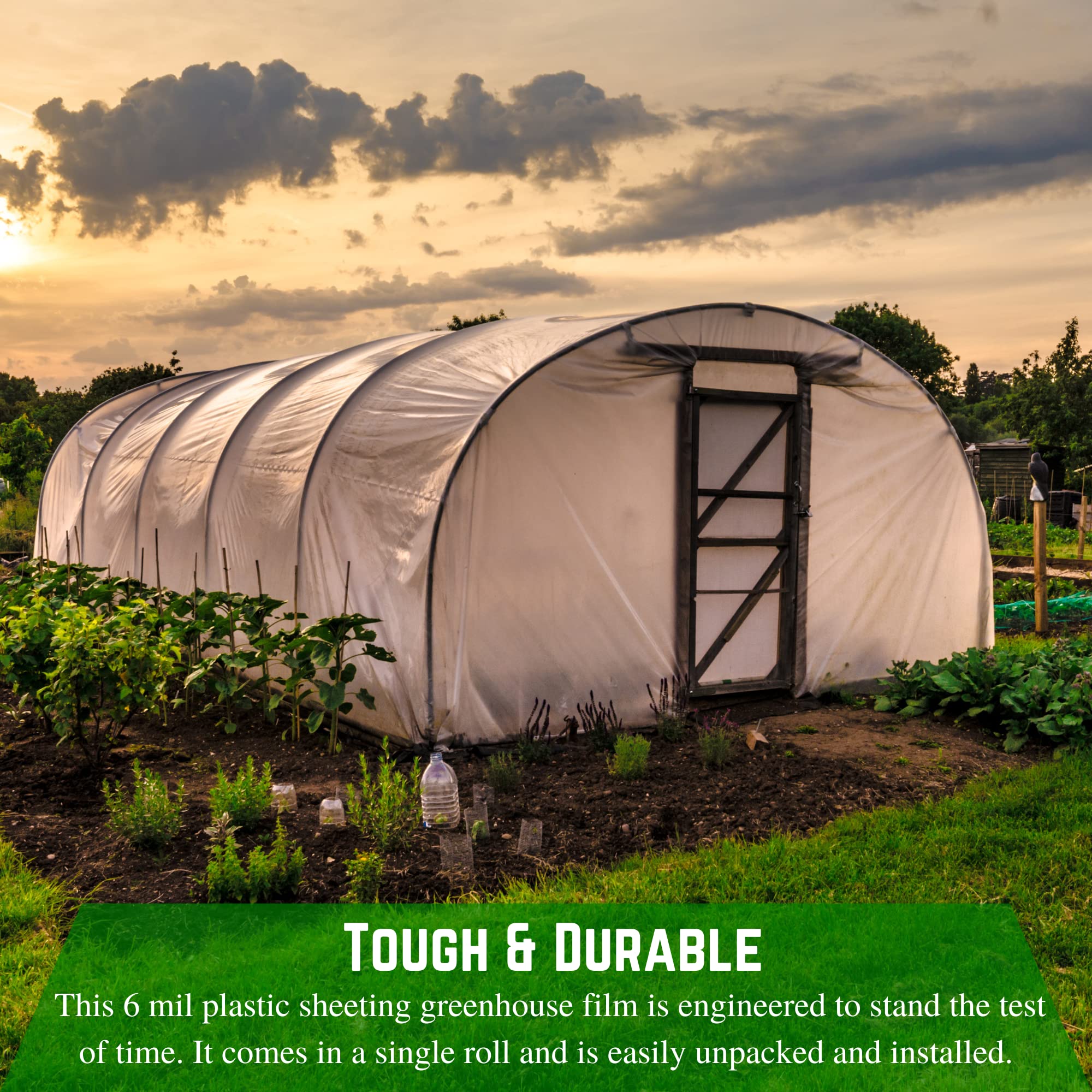 Farm Plastic Supply vapor barrier greenhouse film; versatile construction use.