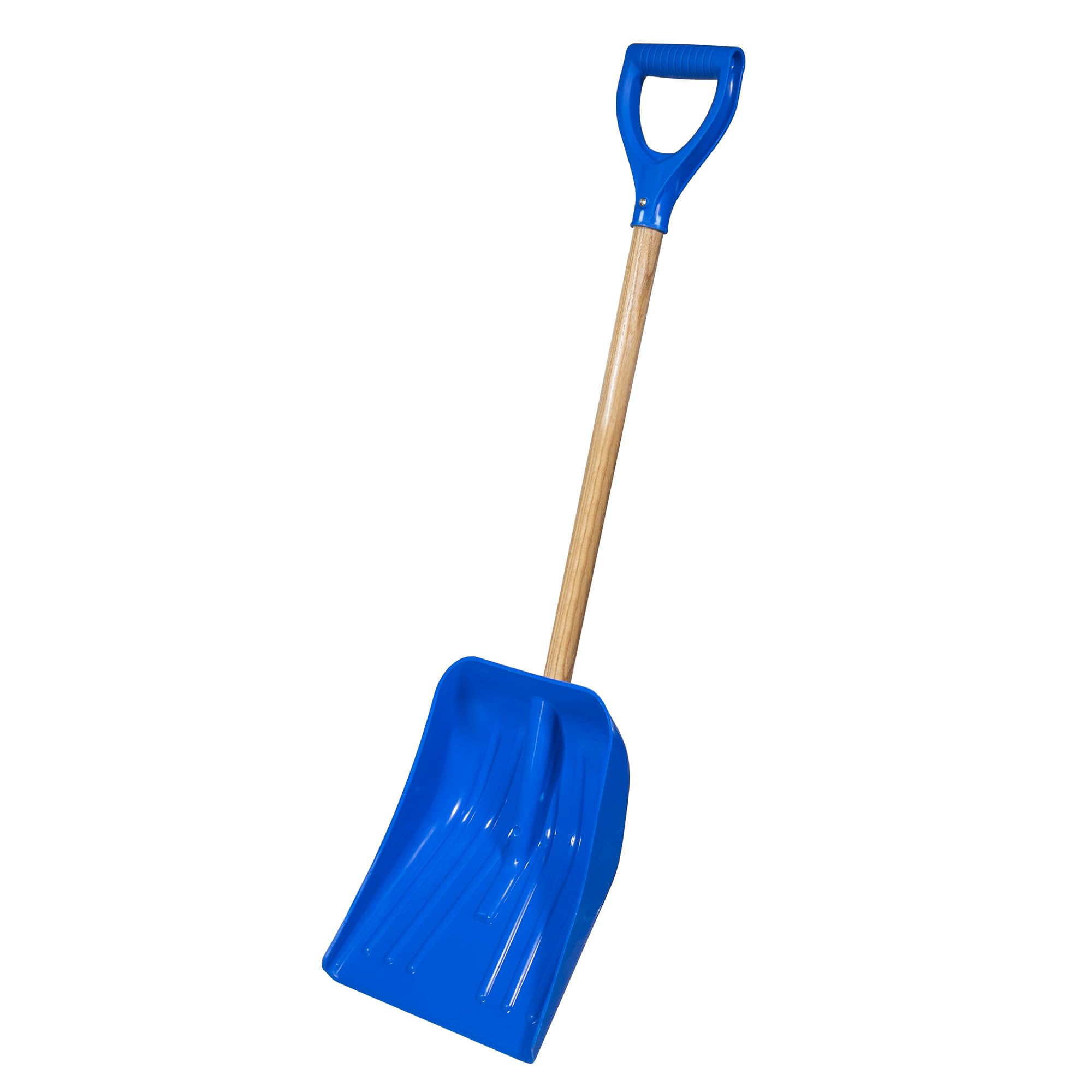 Farm-TUFF multipurpose shovel with ash-handle and blue blade for year-round chores.